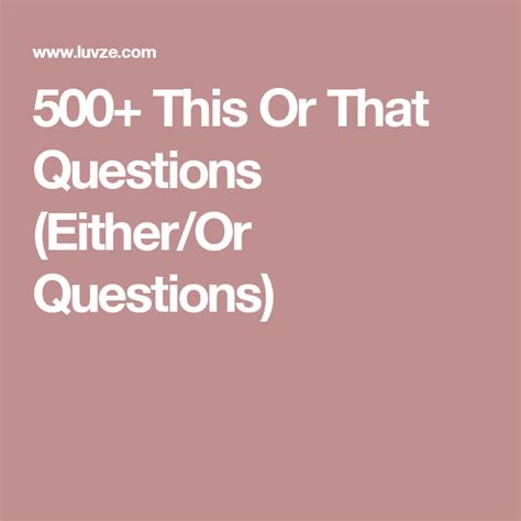dating either or questions